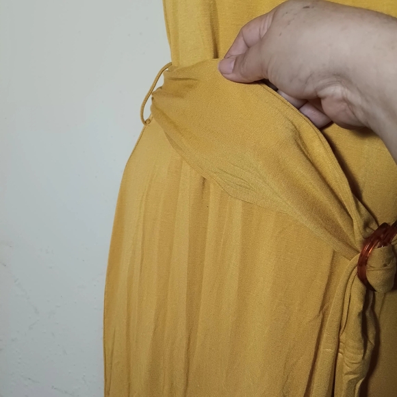 Calvin Klein Mustard Yellow Midi Dress - Picture 2 of 10